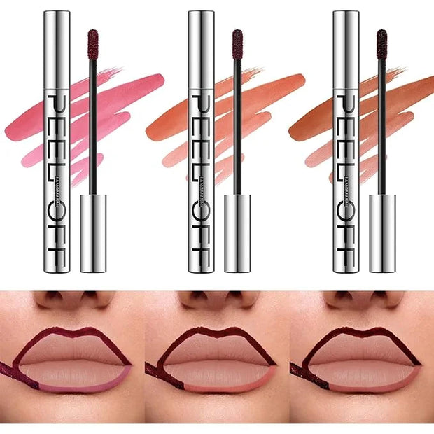 LANGMANNI 3 Colors Long-Lasting Peel Off Lip Liner Set, Waterproof & Smudge-Proof Matte Lip Liners Gift Makeup For Girls (...