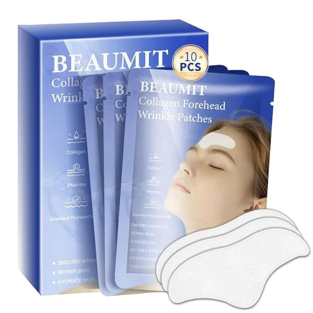 10pcs Masks | Collagen Forehead Anti-Wrinkle Treatments | Jelly Touch Mask | Skin-Friendly Hydrogel for Deep Hydration, Fi...