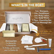 Terra Pure Spa Collection Amenity & Accessory Kit |1 oz Travel Size Shampoo, Conditioner, Lotion, Body Wash, 2 Soap Bars, ...
