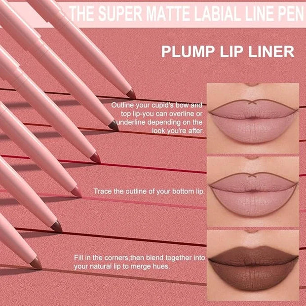 evpct Taupe Brown Matte Creamy Retractable Lip Liner Pencils for Shaping & Sculpting Lips, Lip Liner for Women Long Lastin...
