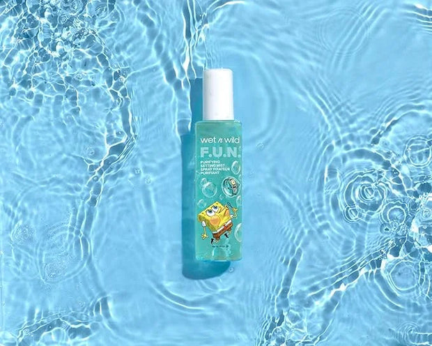 wet n wild SpongeBob SquarePants Purifying Setting Mist, 2-in-1 Face Cleanser & Makeup Setting Spray with Niacinamide & Ce...