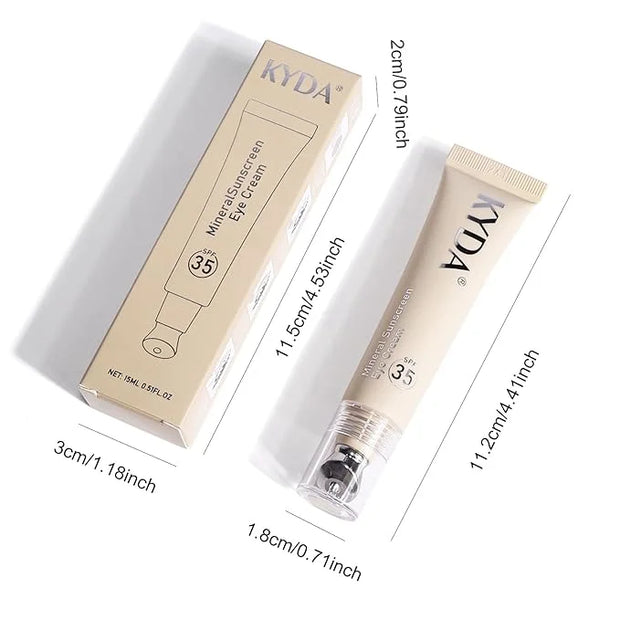 KYDA Mineral Sunscreen Eye Cream, 3-in-1 Anti-Aging Eye Cream, SPF 35, for Dark Circle and Fine Lines, Medium - Product Image