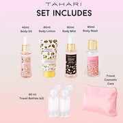 Tahari Vanilla Jasmine Spa Gift Set for Women – Luxurious Bath Kit with Body Lotion, Body Wash & Body Mist & Oil – Perfect...