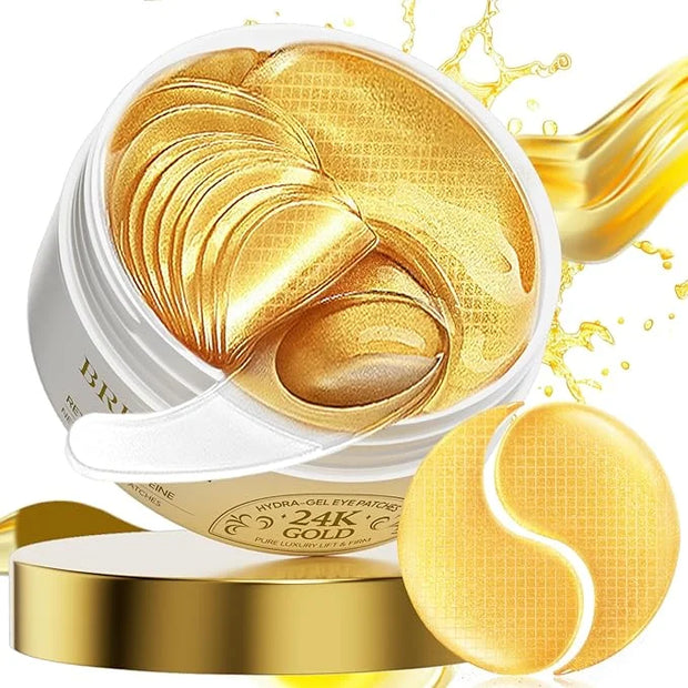 BREYLEE 24K Gold Eye Masks - 60 Pcs, Retinol & Caffeine Under Eye Patches for Reduce Fine Lines & Wrinkles, Puffy Eyes and...