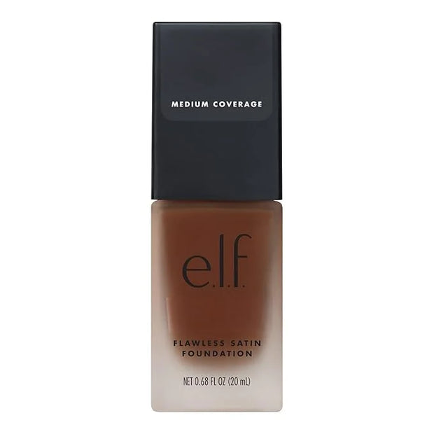 e.l.f. Flawless Satin Foundation, Lightweight & Medium Coverage, Semi-Matte Finish, Vegan & Cruelty-Free, Espresso, 0.68 F...