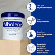 Albolene Face Moisturizer and Makeup Remover, Facial Cleanser and Cleansing Balm, Beta Carotene Fragrance Free Cream, 12 o...