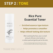 THANKYOU FARMER Rice Pure Glow Travel Kit, Mini Size Cleanser(1.05 fl oz), Mini Size Toner(1.05 fl oz), Mini Size Ampoule(...