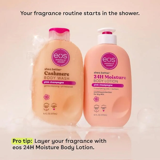 eos Shea Better Cashmere Body Wash, Pink Champagne, Moisturizing and Nourishing, pH Balanced Creamy Gel Formula, Paraben &...