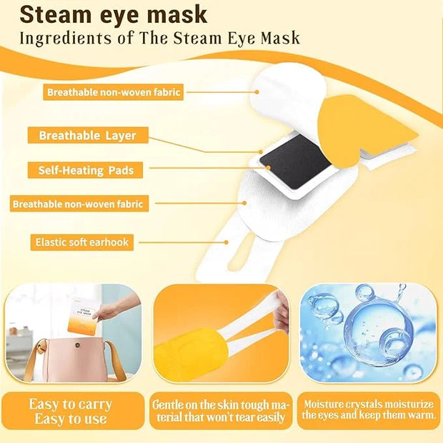 16 Packs Steam Eye Mask, Warm Eye Compress for Dry Eye Sleep Mask, Heated Eye Masks Relaxing Gifts for Women Moist Heat fo...