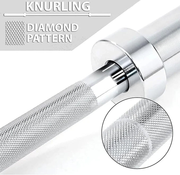 4ft Barbell Weight Bar Solid Steel Straight Weightlifting 2 Collars - Product Image