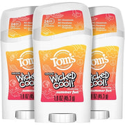 Tom's of Maine Aluminum-Free Wicked Cool! Natural Deodorant for Kids, Summer Fun, 1.6 oz. (Pack of 3) (Packaging May Vary)...