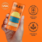 Miles Kids Deodorant for Boys and Girls - Aluminum Free Deodorant for Kids and Teens, Natural, Hypoallergenic, Made in USA...
