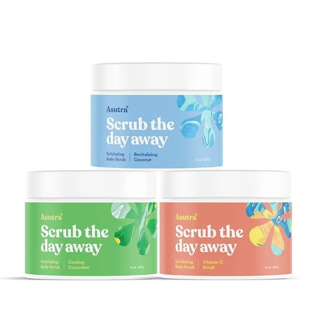 ASUTRA Dead Sea Salts Essential Oil Body Scrub Favorite Scents Bundle – 3, Full-Size 16 oz Body Scrubs – Vitamin C, Revita...