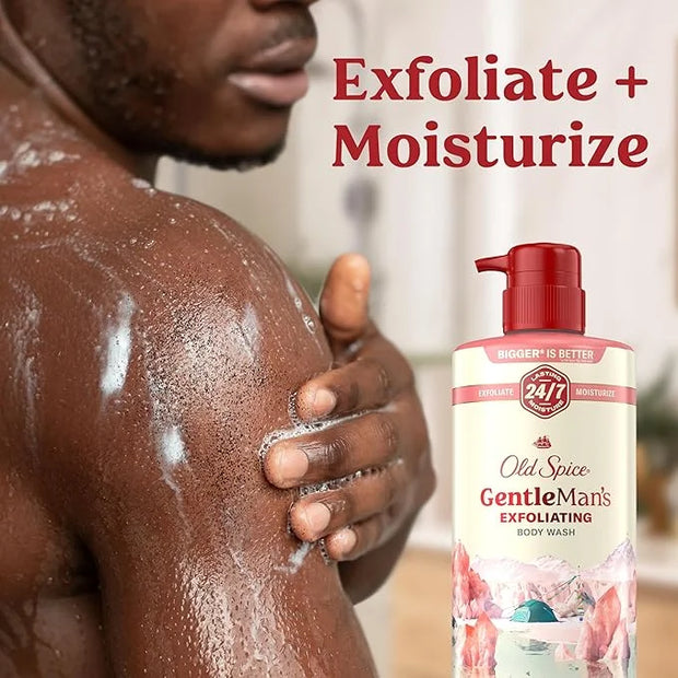 Old Spice GentleMan's Exfoliating & Moisturizing Body Wash for Men, 24/7 Shower Fresh with Long Lasting Scent, Renewing Vi...