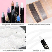 evpct Pearl White Shimmer Cream Eye Shadow Brightener Sticks Set for Eyes, White Shimmery Matte Pencil Eye shadow Applicat...