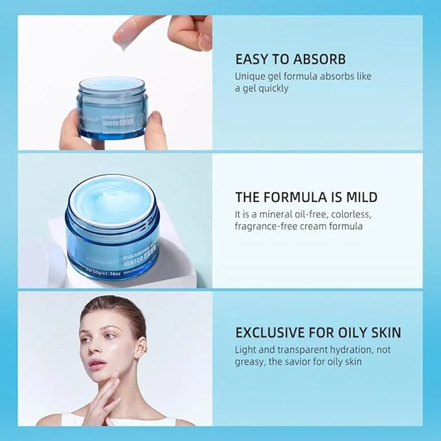 Hydro Boost Hyaluronic Acid Moisturizing Water Gel, Face Moisturizer For Oil Skin, Hyaluronic Acid Formula Combined With W...