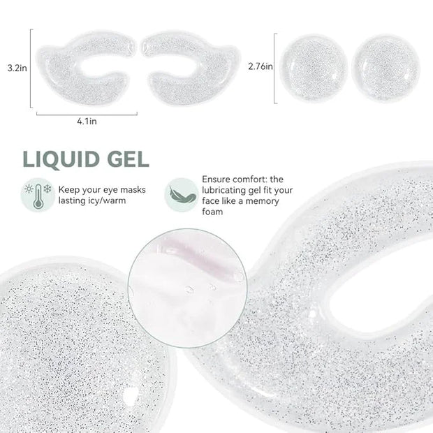 Reusable Eye Gel Cooling Pads and Silicone Eye Patches 6 Pairs, Eye Wrinkle Patches Reusable Under Eye Mask Plump Fine Lin...