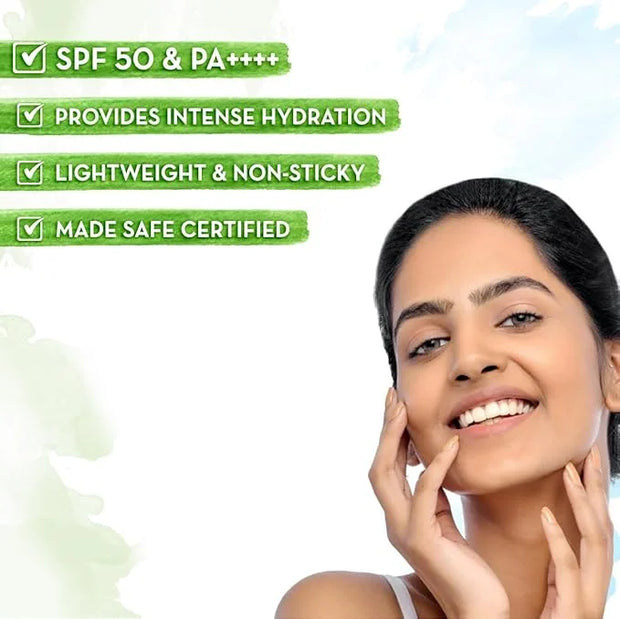 Mamaearth HydraGel Sunscreen | SPF 50 & PA++++ Sun Protection | Helps Fight UVA & UVB Rays with Aloe Vera & Raspberry | Hy...