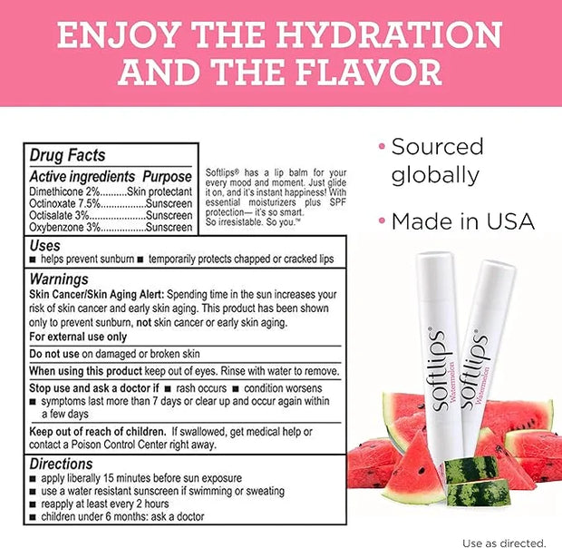 Softlips Watermelon Lip Balm 2-Pack Lips