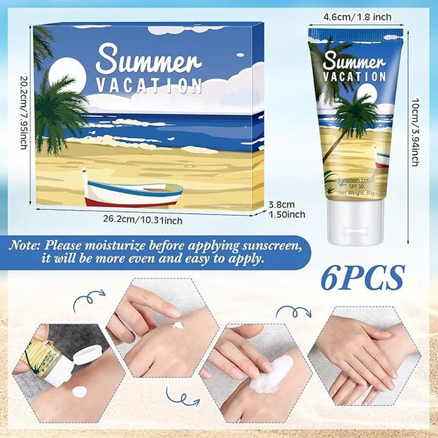 6 Pcs Halloween Gifts Travel Size Sunscreen Spf 30 Mini Sunscreen Lotion 1oz Travel Water Resistant Sunscreen Lotion for H...