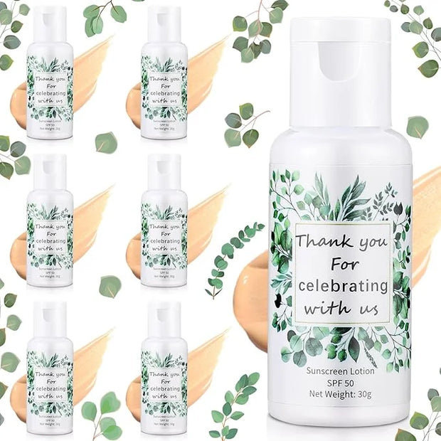 6 Pcs Wedding Sunscreen Bulk Travel Size Sunscreen SPF 50 Mini Sunscreen with Zinc Oxide Titanium Dioxide for Wedding Part...