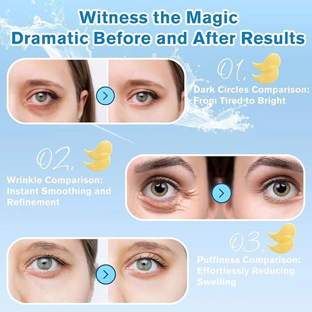 Gold Eye Patches 2-Pack (120 PCS) - Anti-Wrinkle & Firming Under Eye Gel Mask, Instantly Brighten Dark Circles, Luxury Col...