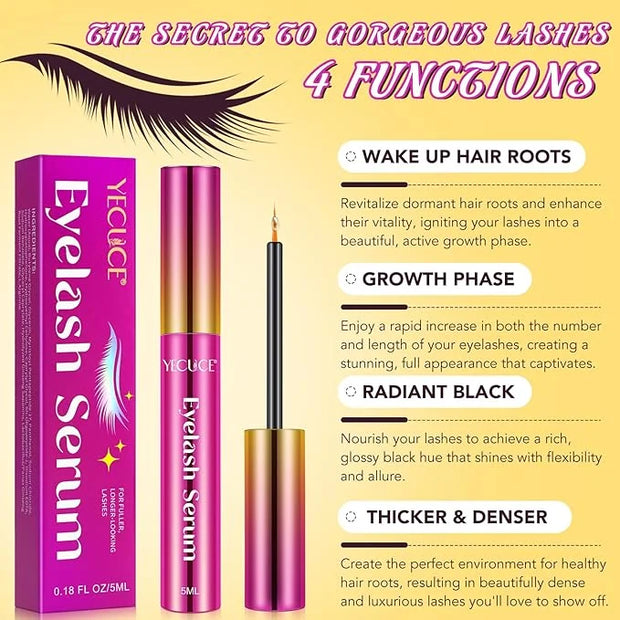 Organic Castor Oil Fuller & Longer Looking Eyelashes, Nourishing & Conditioning Formula, Eyelash Serum To Grow Lashes, Las...