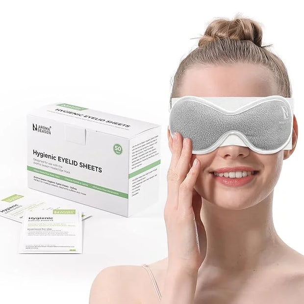 Aroma Season Vibrating Heated Eye Mask and Hygienic Eyelid Sheets - Product Image