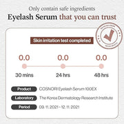 COSNORI Eyelash Serum 100 EX - Intensive Eyelash Care Serum – Slim Brush Type Hydration Booster– Irritation Free - Peptide...