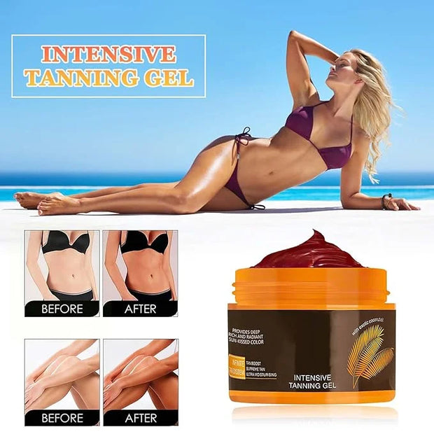 Luxury Intensive Tanning Gel, Natural Tanning Accelerator Lotion， Brown Tanning Gel, Natural Tanning Accelerator Cream Gel...