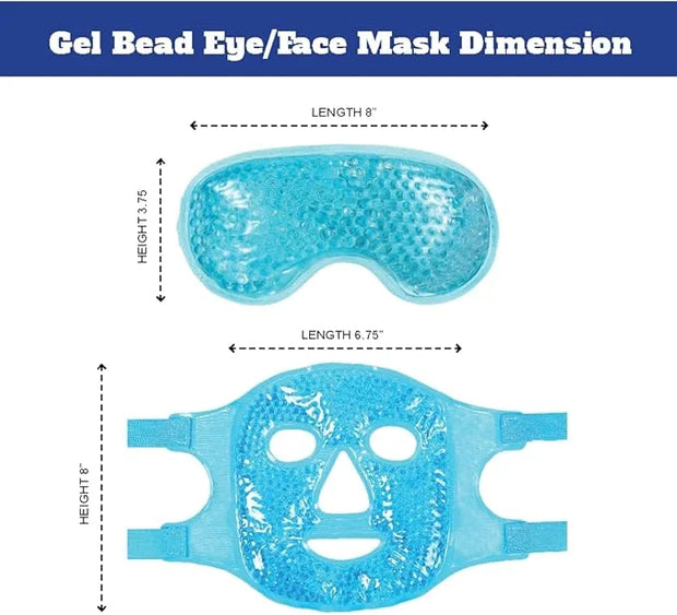 USA Merchant - 2PCs Cold & Hot Face and Eye Gel Mask, Reduce Puffiness, Dark Circles, Swelling, Headache, Skin Care Reusab...