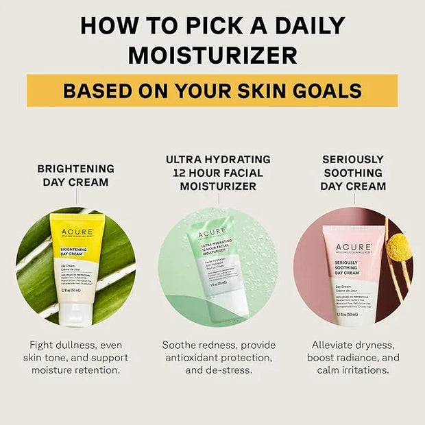 Acure Brightening Day Cream - Radiant Skin Day Cream with Cica & Argan Oil - Moisturizes, Evens Tone - 100% Vegan Formula ...