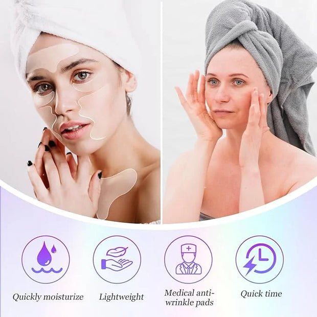 11 Pcs Neck Wrinkle Patches Reusable Silicone Forehead Wrinkle Mask No Adhesive Under Eye Pad for Plump Wrinkles Skin Line...