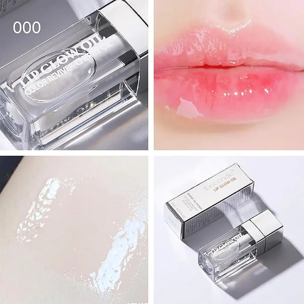 Hydrating Lip Glow Oil, Lip Oil Gloss Transparent Toot Tinted Nourishing Long Lasting Repairing Lightening Lip Lines (CLEA...