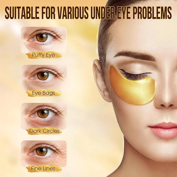 GEMERRY Under Eye Patches 60 Pcs - 24K Gold Under Eye Patches for Puffy eyes, Dark Circles, and Smooth Wrinkles, Perfect G...
