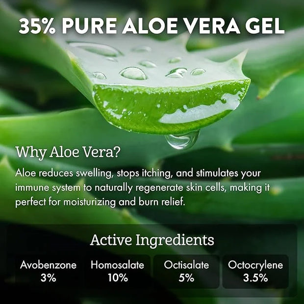 Aloe Up Sport Sunscreen Lotion SPF 30 - Broad Spectrum UVA/UVB Sunscreen Protector for Face and Body - With Hydrating Aloe...