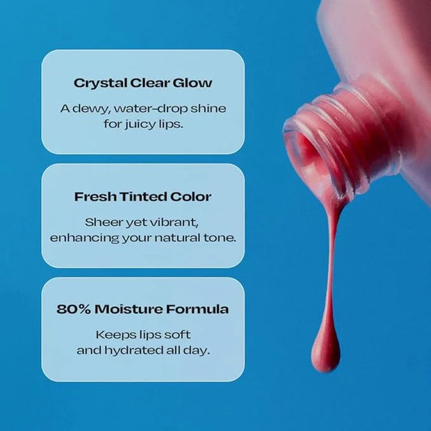 Lip Potion Aqua Glow No.3 Sugar Rose | Hydrating, Non-Sticky Gloss with Sheer Radiance | 0.3 Oz - Product Image