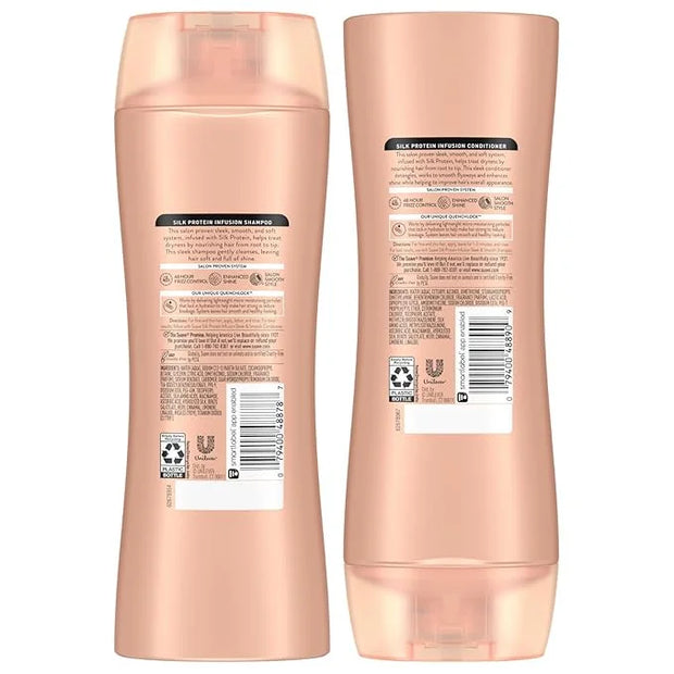 Suave Shampoo and Conditioner Set, Silk Protein Infusion, Sleek & Smooth – Protein Hair Treatment for Dry, Damaged Hair, D...