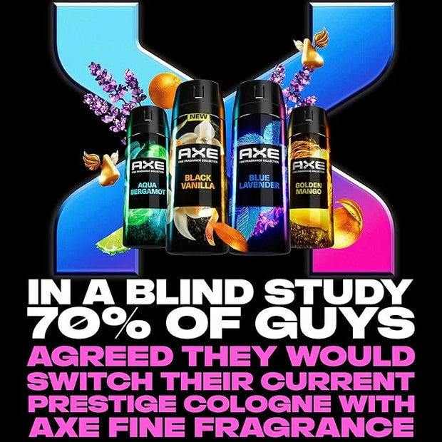 AXE Fine Fragrance Collection Premium Deodorant Body Spray for Men - Variety Pack - Blue Lavender, Aqua Bergamot, Golden M...