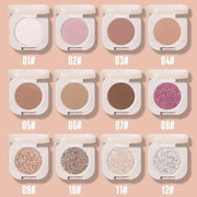 2Pcs Glitter Shimmer Sparkle Eyeshadow Palette Makeup, Light Brown Pearl White Glitter Shimmer Metallic Holographic Multic...