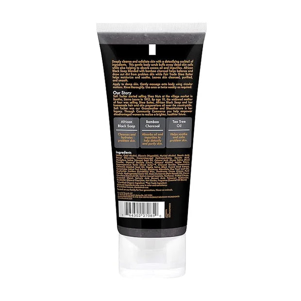 SheaMoisture African black soap bamboo charcoal body scrub exfoliate, 6 Ounce - Product Image