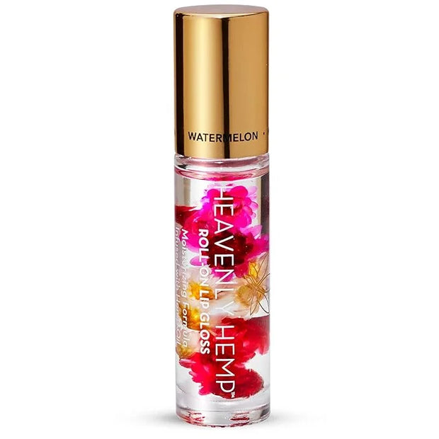 Blossom Roll on Lip Gloss, Scented Clear High Shine Moisturizing Lip Oil, Non Sticky, Infused with Real Flowers, Made in U...