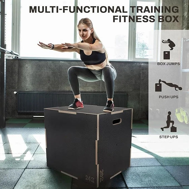 3 in 1 Non-Slip Wooden Plyo Box Plyometric - Product Image