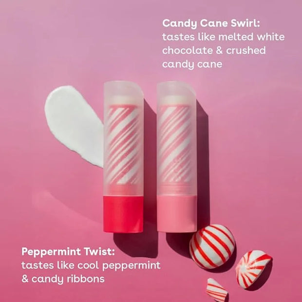 eos Holiday Lip Balm Sticks- Peppermint Twist & Candy Cane Swirl, Limited-Edition Skincare, Stocking Stuffers, 0.14 oz, 2-...