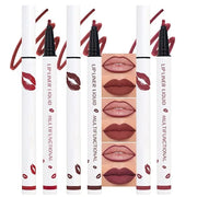 2Pcs Longwear Liquid Lip Liner Stain Marker Pen Set Long Lasting Waterproof, Dark Black Cherry Wine Red Matte 24 Hour Lip ...