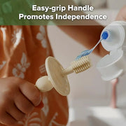 haakaa 360° Baby Toothbrush with Suction Base - Gentle Cleaning for Infant Self-Brushing Training, Food-Grade Silicone, Ad...