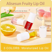 3 Pcs Fruity Plumping Lip Oil Moisturizing Hydrating Lip Care Hydrating Lip Gloss Tinted Lip Balm, Long Lasting & Nourishi...