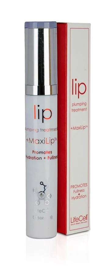LifeCell Lip Plumping Treatment – Glossy Balm with MaxiLip Peptides for Fuller, Smoother Lips – Hydrating, Non-Irritating,...