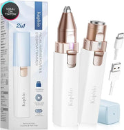 Facial Hair Removal for Women: 2 in 1 Electric Hair Removal Device for Chin Upper Lip Peach Fuzz & Rechargeable Eyebrow Tr...
