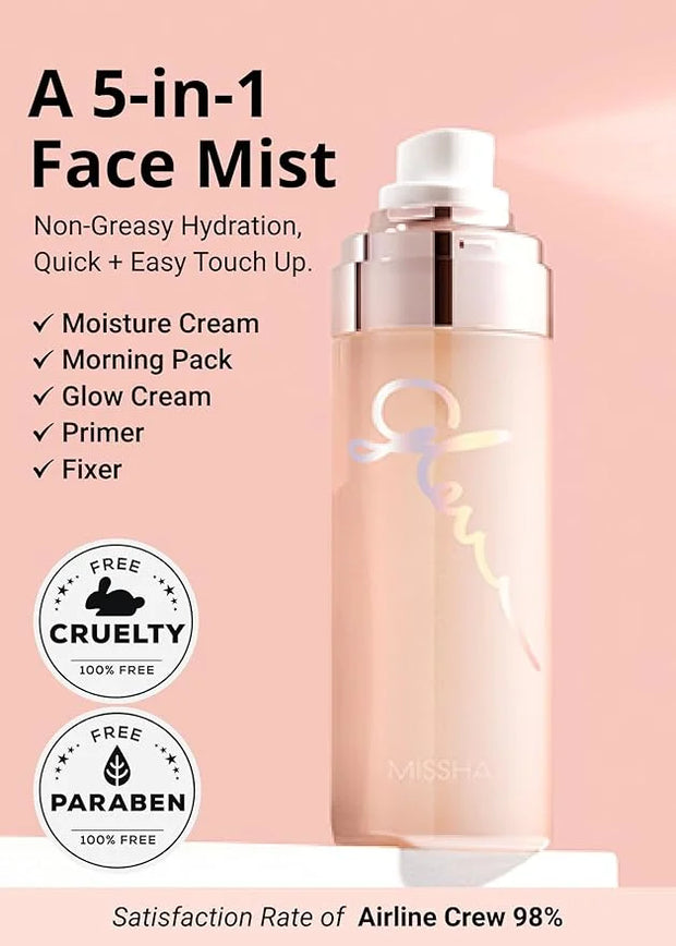 MISSHA Glow Skin Balm To Go Mist, 4-in-1 Hydrating, Refreshing, Makeup-Enhancing, Portable Dewy Glow Spray - Product Image